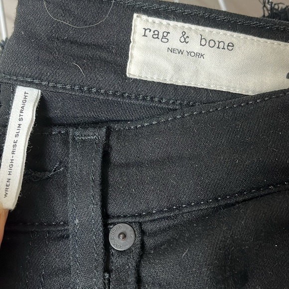 Rag & Bone Wren High-Rise Slim Stretch Jean Straight - Black - Picture 5 of 6